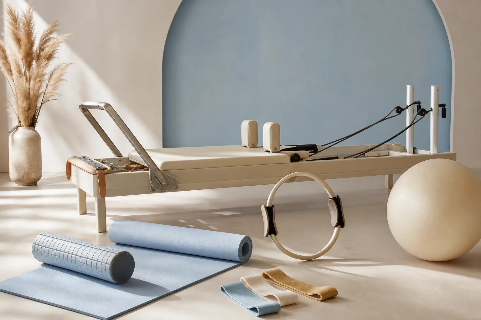 Inventario de pilates: reformer, aro, bandas y colchoneta